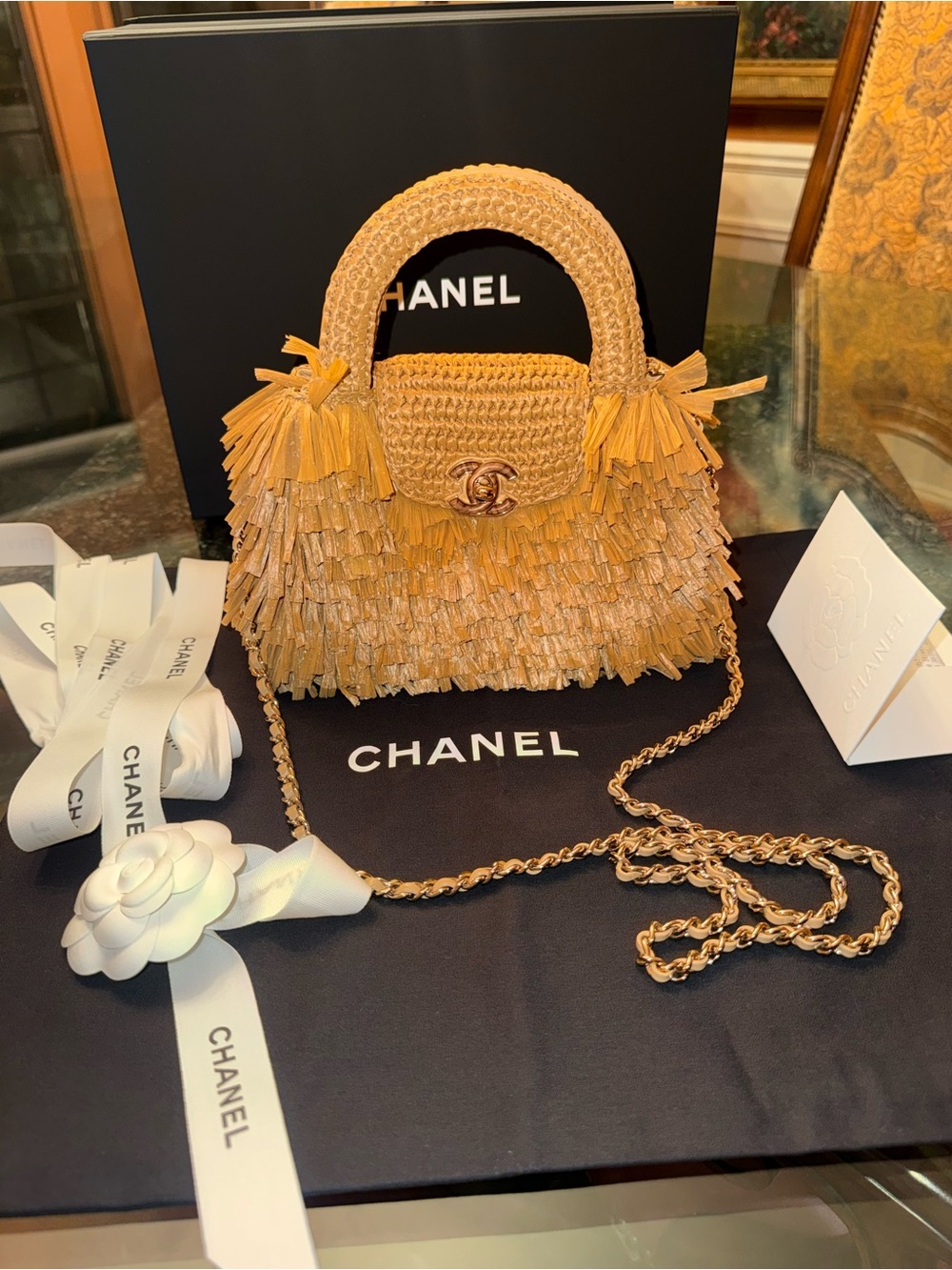 Chanel Raffia MINI shopper bag 2026 NWT
